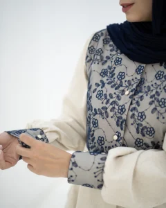 مانتو تارا مانتو روزمره بهاره و تابستانه ترکیب جذاب لینن نچرال و تور گلدوزی شده